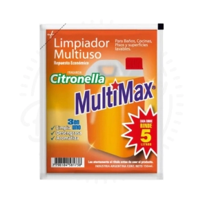 MULTIMAX LIMPIADOR MULTIUSO CITRONELA RINDE 5L X15U