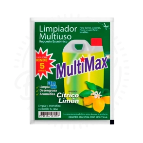 MULTIMAX LIMPIADOR MULTIUSO CITRICO LIMON RINDE 5L X15U